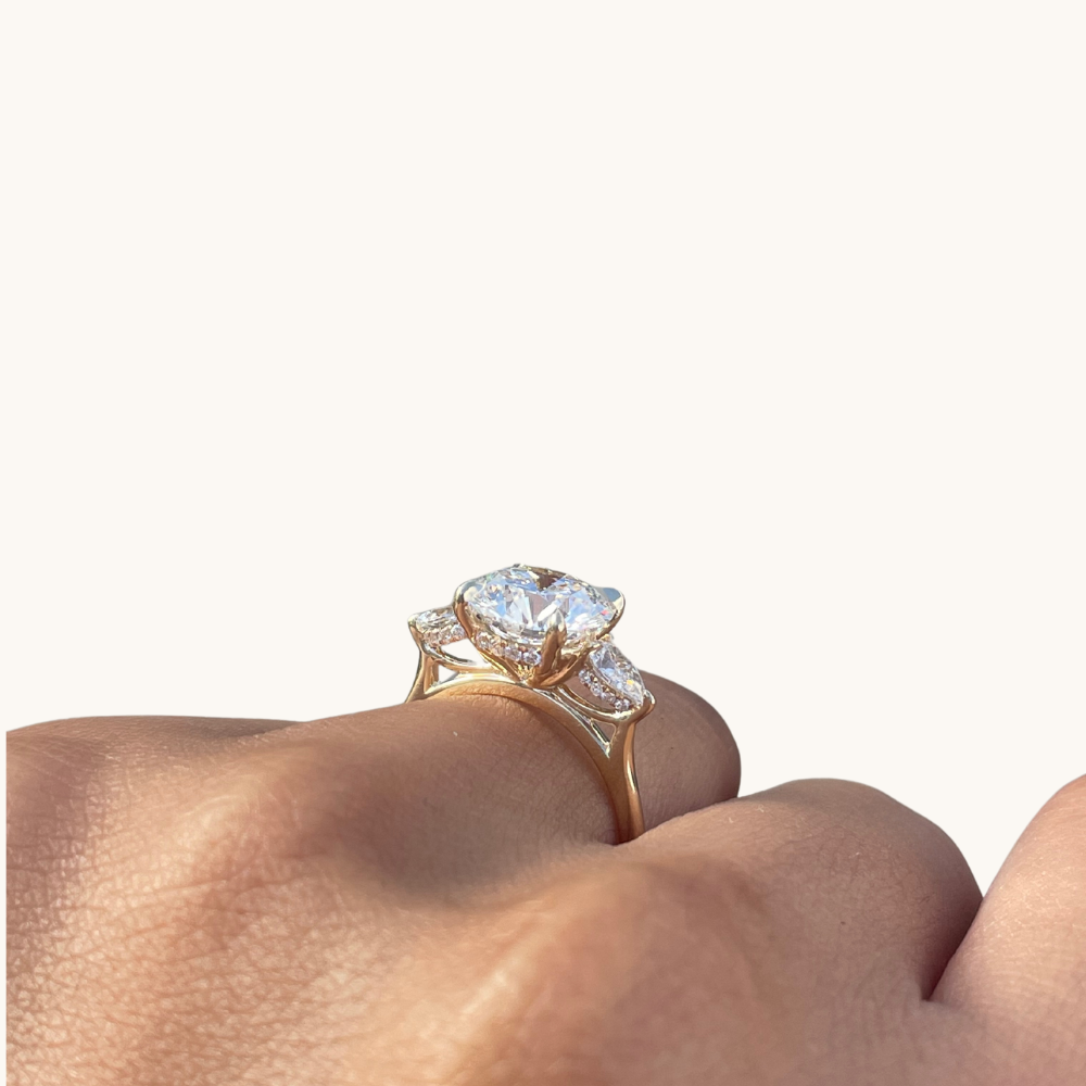 3.05 Round Lab Diamond 3-Stone Engagement Ring - Happy Jewelers Fine Jewelry Lifetime Warranty