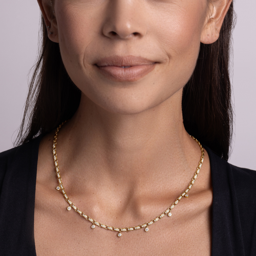 Lab Diamond Bezel Charm Necklace - Happy Jewelers Fine Jewelry Lifetime Warranty