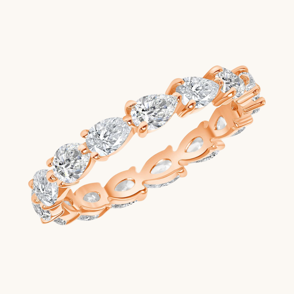 Sideways Diamond Pear Shape Eternity Band - Happy Jewelers Fine Jewelry Lifetime Warranty