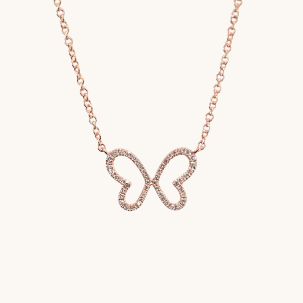 Single Butterfly Diamond Necklace - Happy Jewelers Fine Jewelry Lifetime Warranty