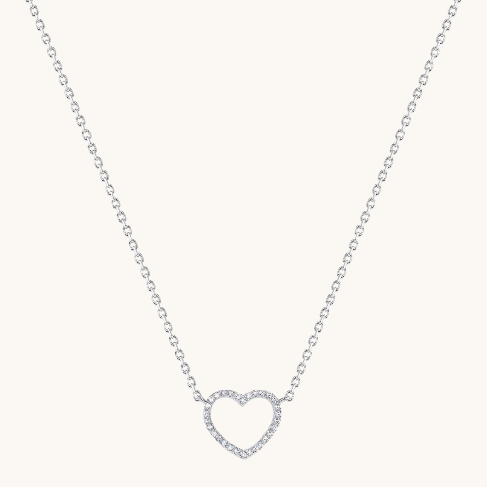 Small Open-Heart Diamond Necklace - Happy Jewelers Fine Jewelry Lifetime Warranty
