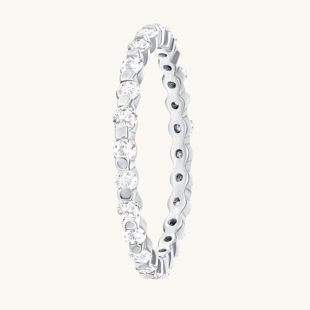 Small Round Shared Prong Diamond Eternity Band - Happy Jewelers Fine Jewelry Lifetime Warranty