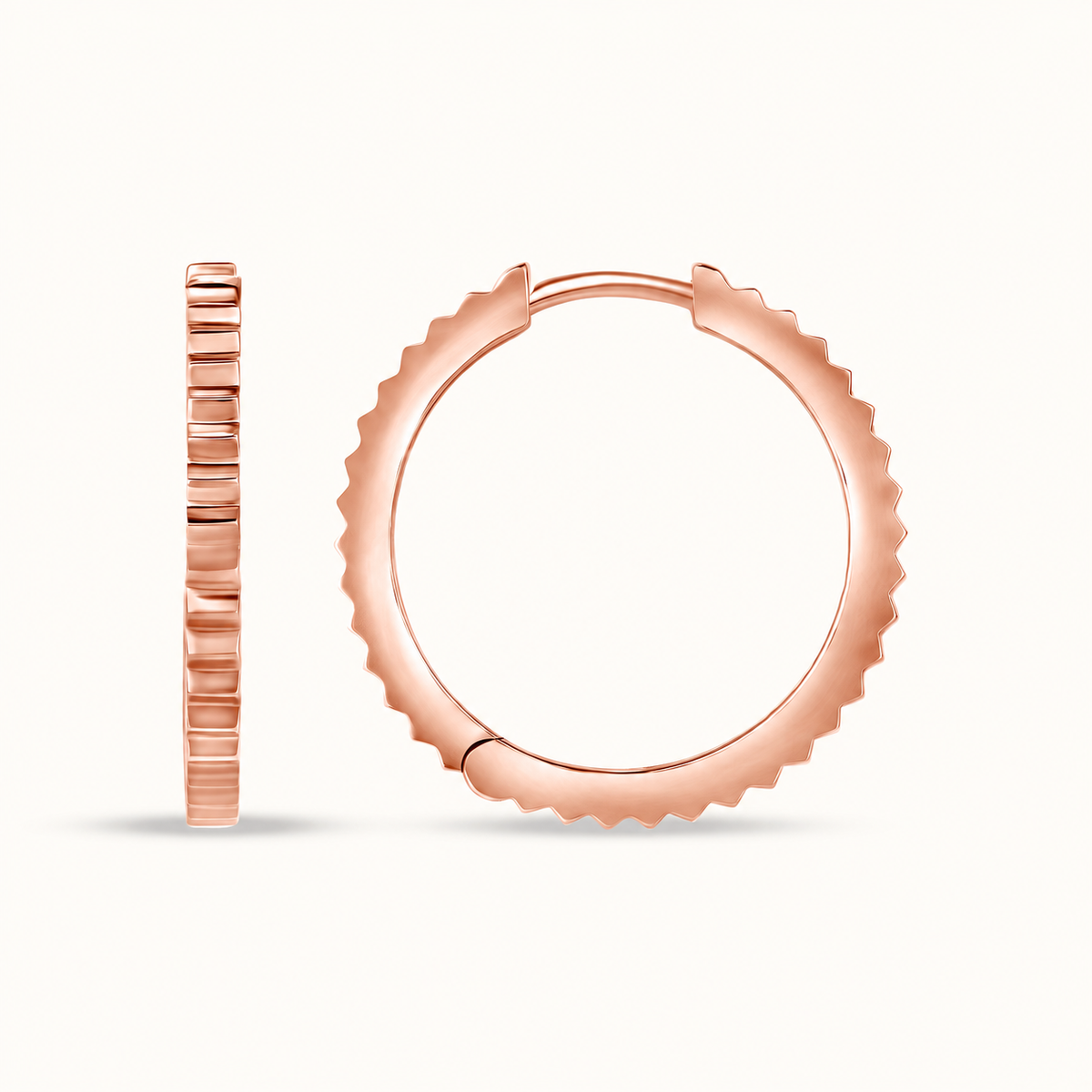 Solid Gold Fluted Hoops