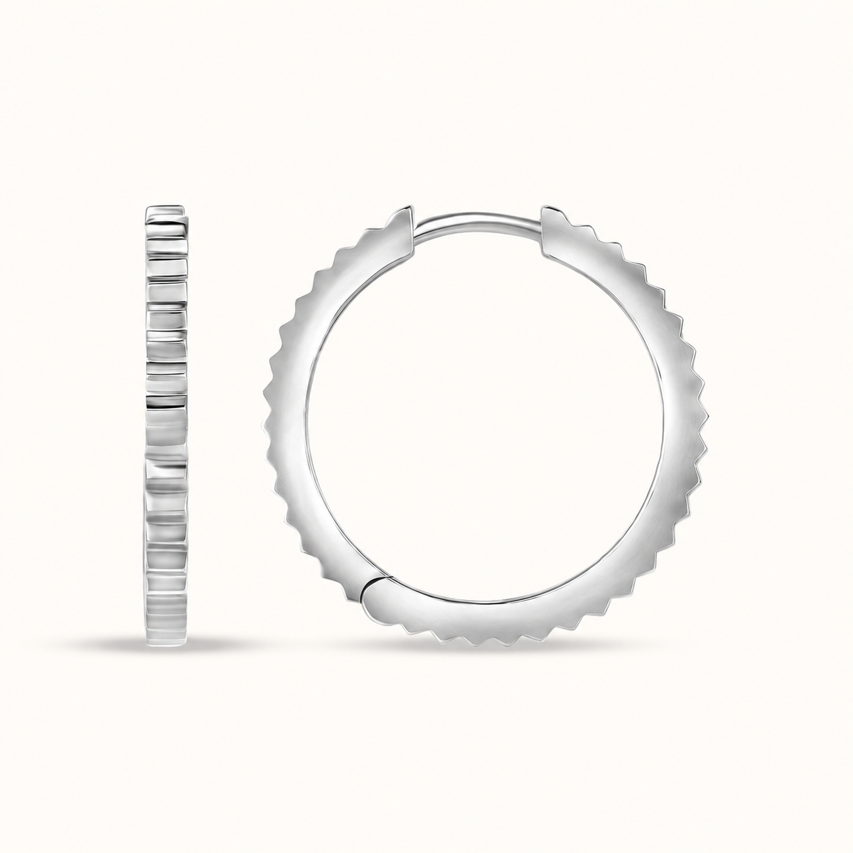 Solid Gold Fluted Hoops