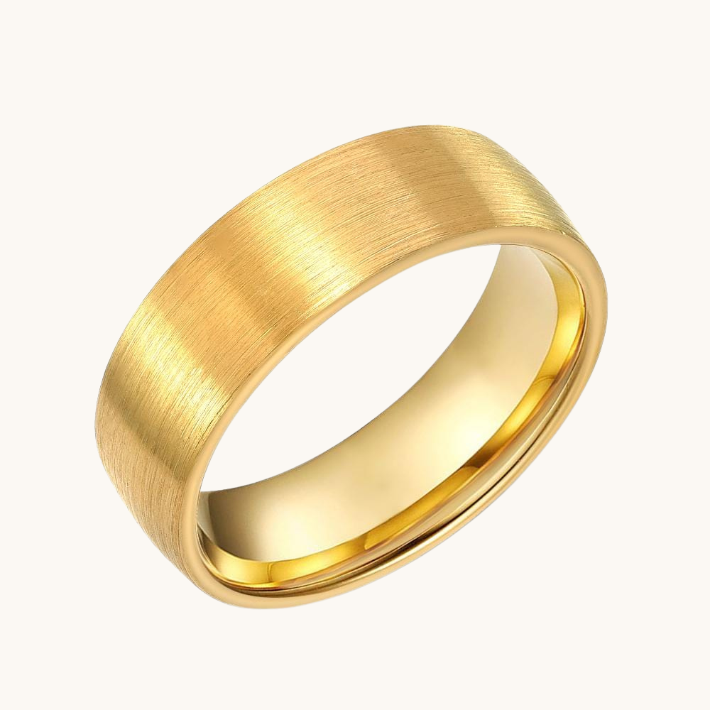 The Brushed Gold Wedding Band - Happy Jewelers Fine Jewelry Lifetime Warranty