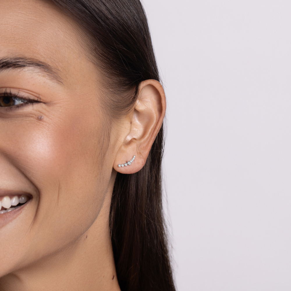 The Diamond Ear Climber Earrings - Happy Jewelers Fine Jewelry Lifetime Warranty