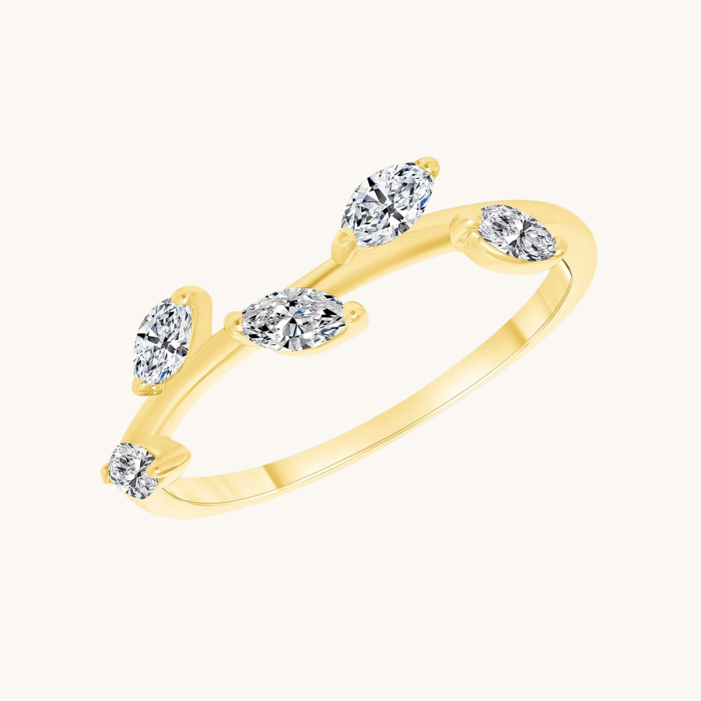The Diamond Leaf Ring - Happy Jewelers Fine Jewelry Lifetime Warranty