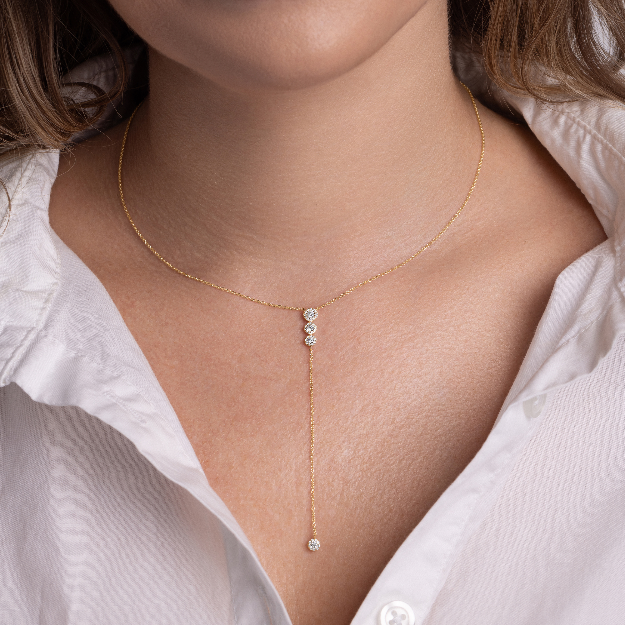 The Eloise Diamond Lariat Necklace - Happy Jewelers Fine Jewelry Lifetime Warranty