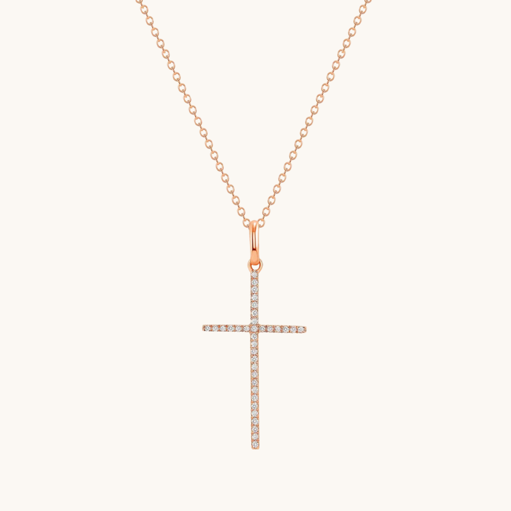 Thin Diamond Cross Necklace - Happy Jewelers Fine Jewelry Lifetime Warranty