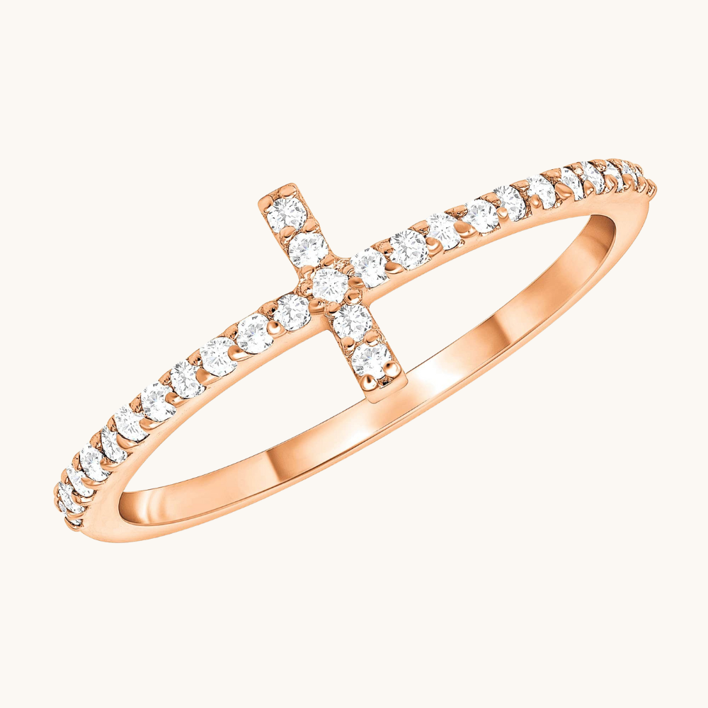 Thin Diamond Cross Ring - Happy Jewelers Fine Jewelry Lifetime Warranty