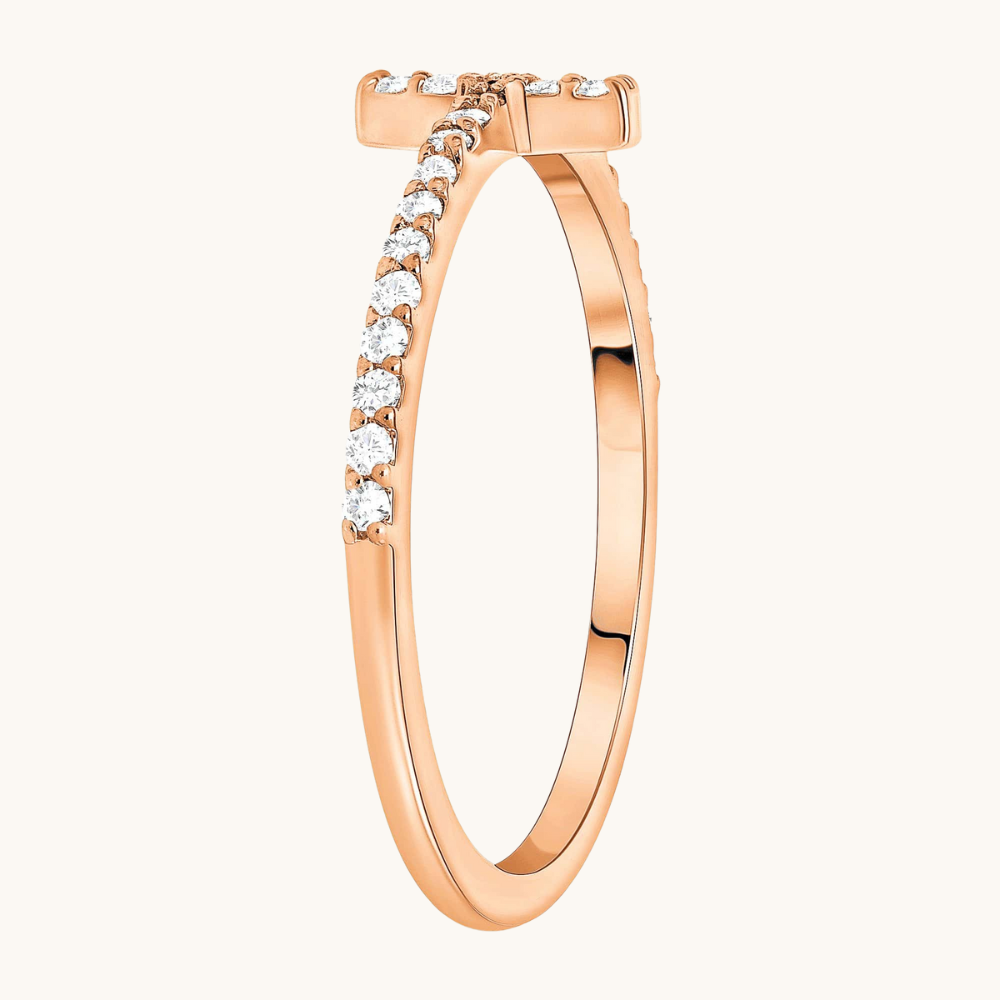 Thin Diamond Cross Ring - Happy Jewelers Fine Jewelry Lifetime Warranty
