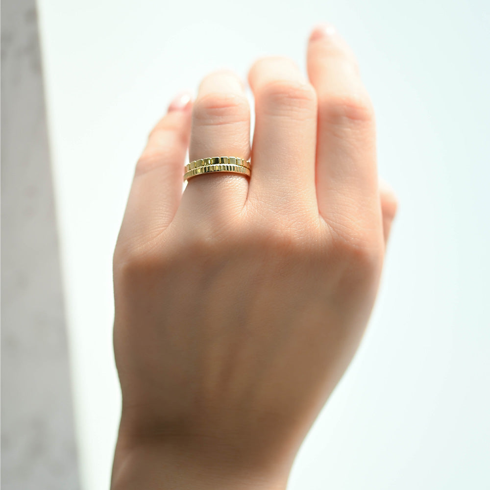 Fluted Gold Band - Happy Jewelers Fine Jewelry Lifetime Warranty