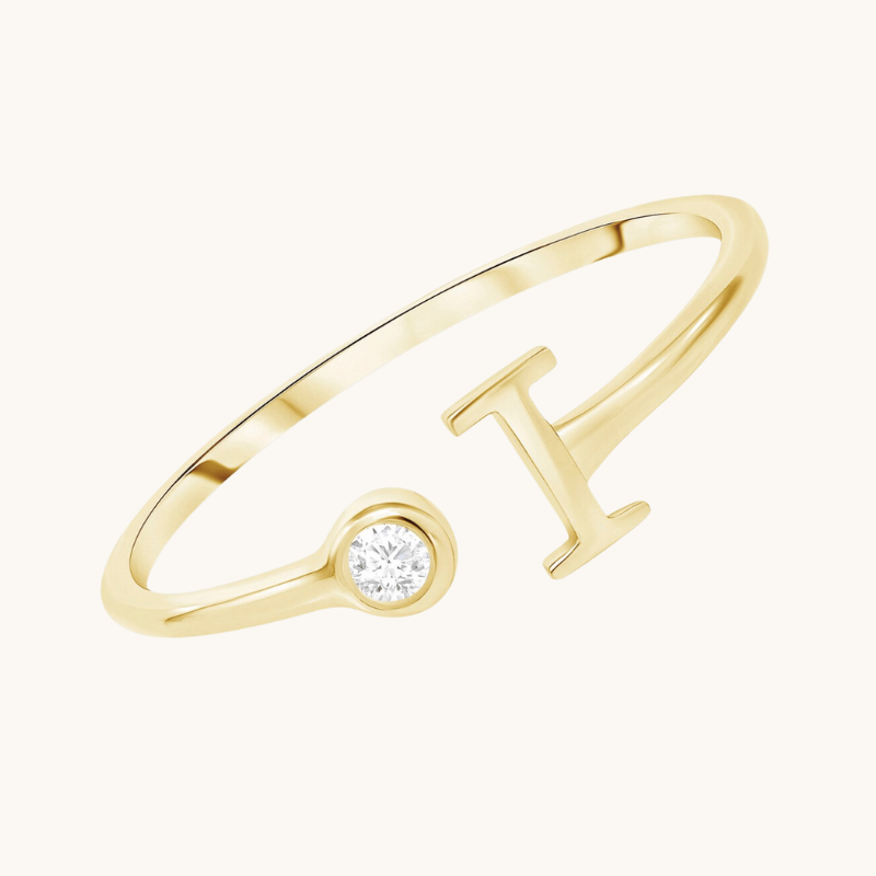 Rings with Initials with Single Diamond – Happy Jewelers