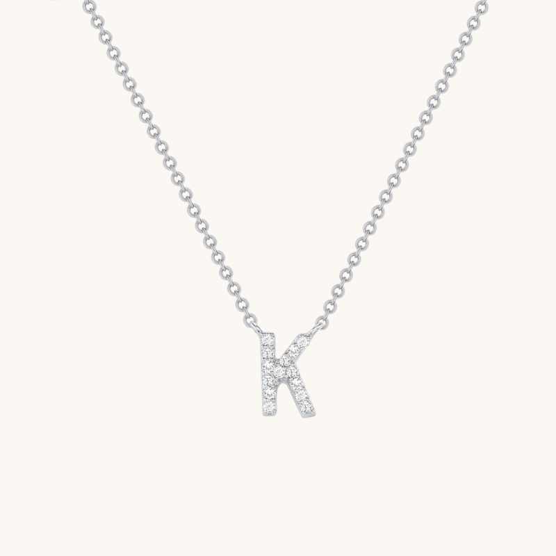 Small Diamond Initial Necklace - Happy Jewelers Fine Jewelry Lifetime Warranty