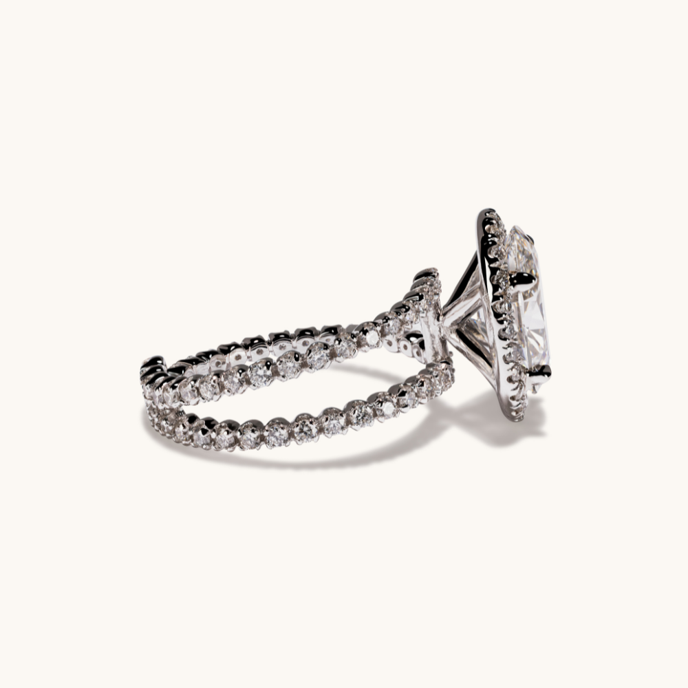 2.71 Oval Lab Diamond Half Spiral Engagement Ring - Happy Jewelers Fine Jewelry Lifetime Warranty