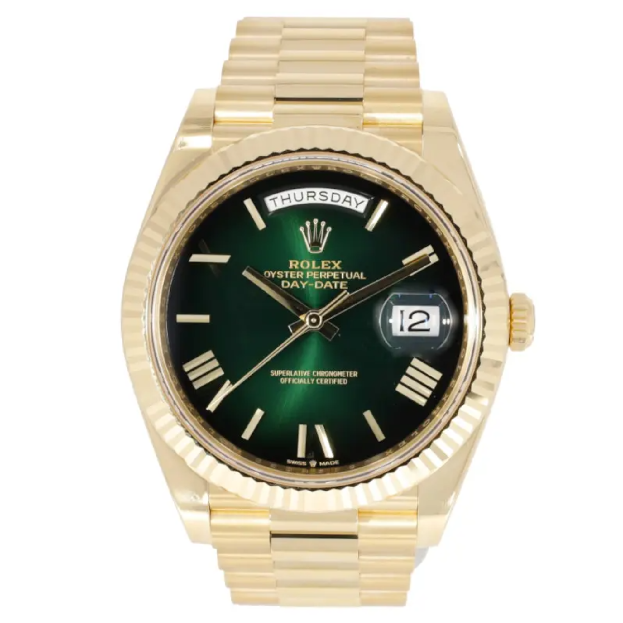 Rolex Day-Date 40mm Green Dial Watch Ref# 228238 - Happy Jewelers Fine Jewelry Lifetime Warranty