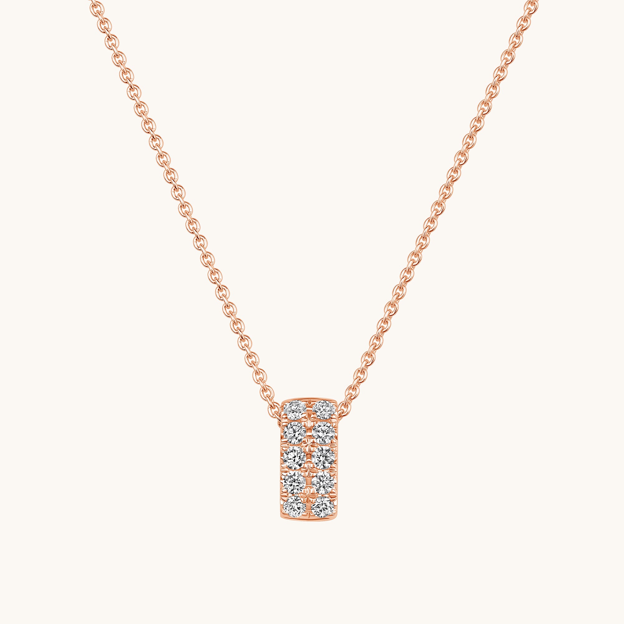 Rose Gold Vertical Diamond Bar Necklace