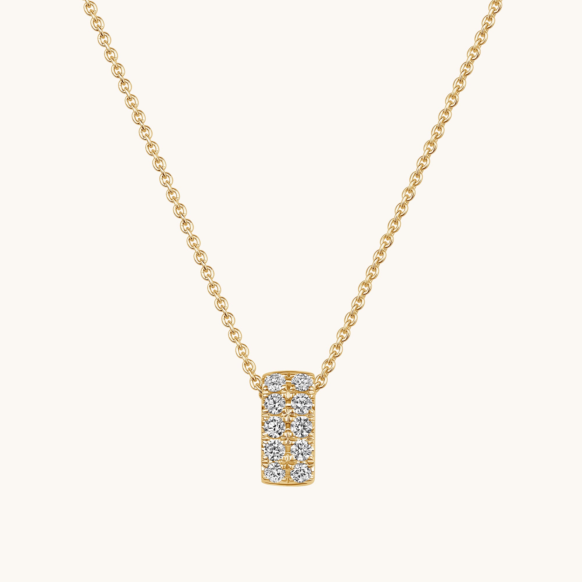 Yellow Gold Vertical Diamond Bar Necklace
