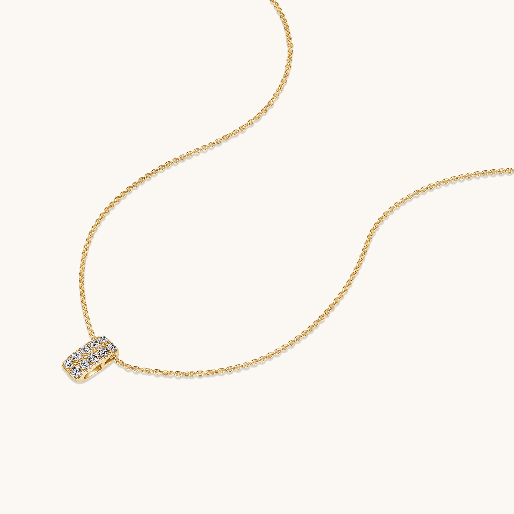 Yellow Gold Vertical Diamond Bar Necklace