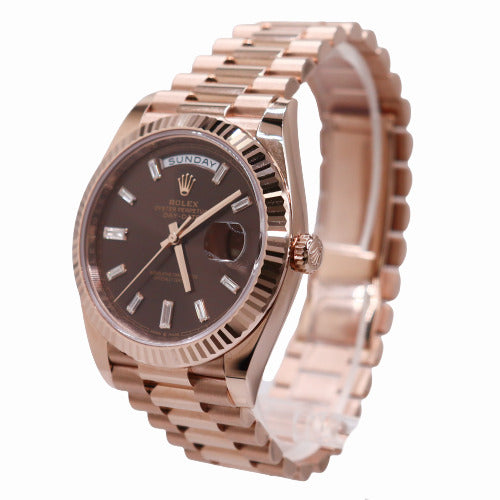 Chocolate Dial Rolex 41mm Day Date Gold Rolex 218235 Day-Date II