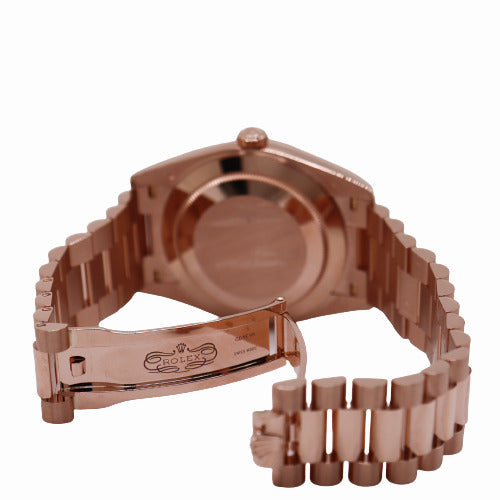 NEW! Rolex Men's Day-Date 18K Rose Gold 41mm Chocolate Roman Dial Watch Reference #: 228235 - Happy Jewelers Fine Jewelry Lifetime Warranty