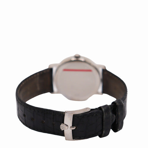 Rolex Ladies Cellini White Gold 32mm Silver Roman & Stick Dial Watch Ref #51159 - Happy Jewelers Fine Jewelry Lifetime Warranty