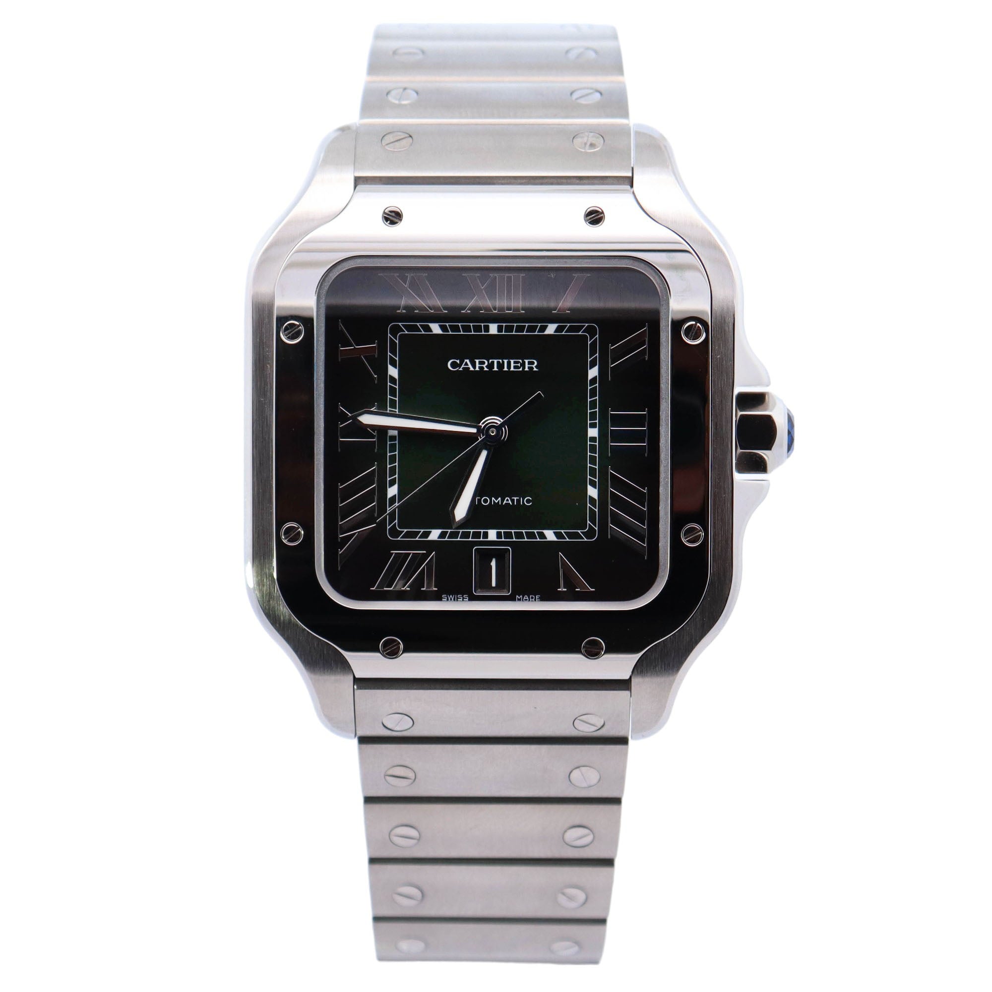 Cartier Santos 40mm Green Dial Ref# WSSA0062 - Happy Jewelers Fine Jewelry Lifetime Warranty