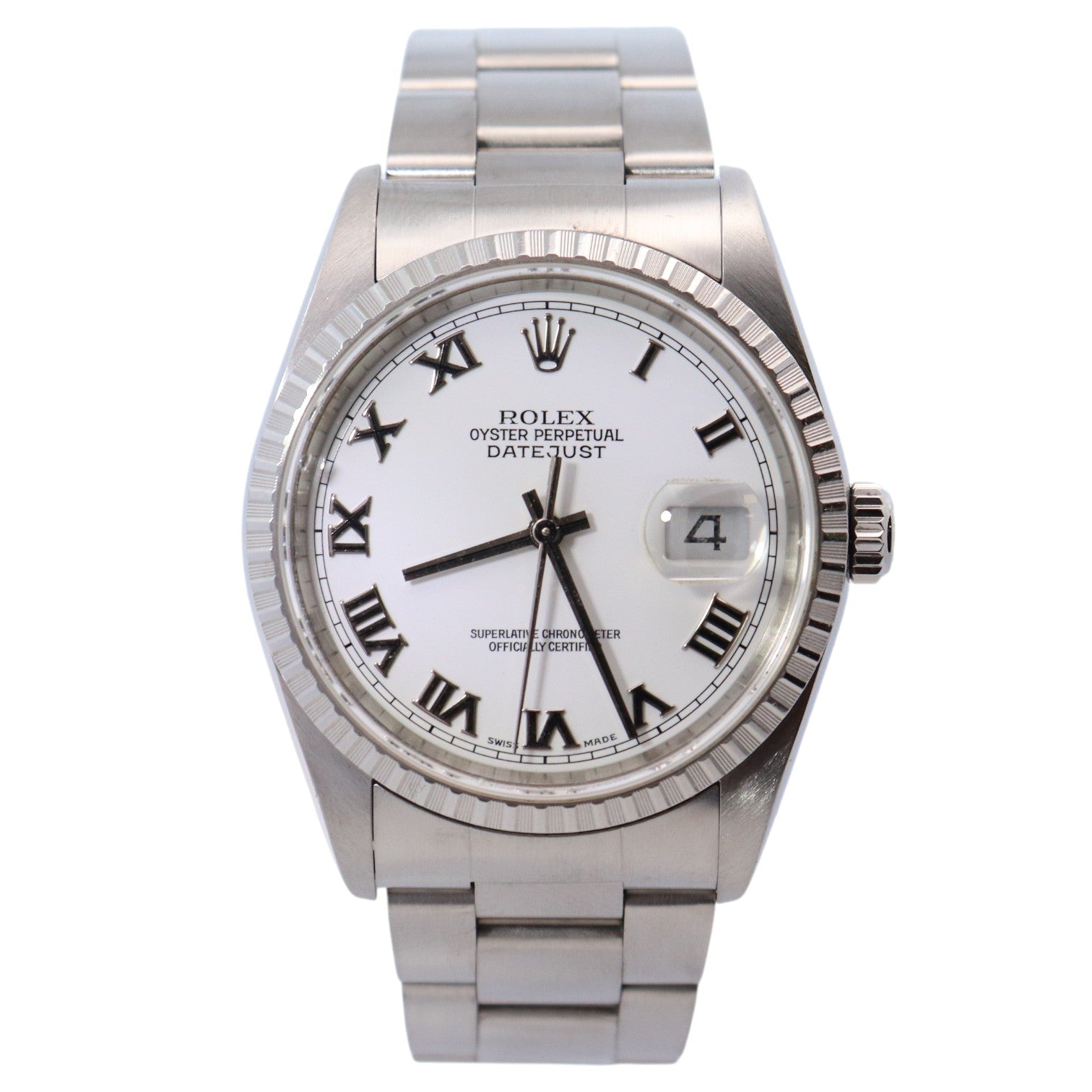 Rolex Datejust 36mm White Dial Watch Ref# 16220 - Happy Jewelers Fine Jewelry Lifetime Warranty