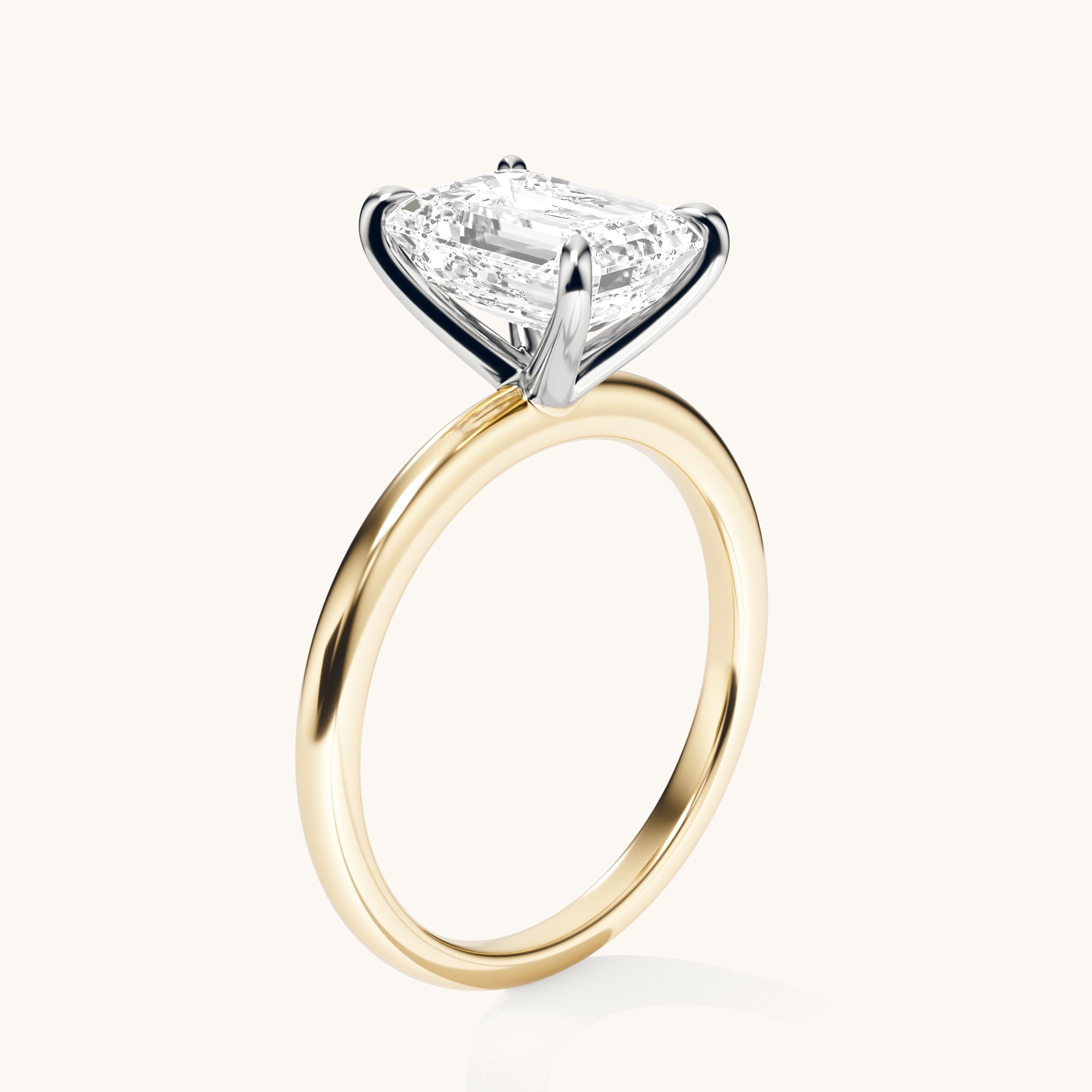 Emerald Lab Diamond Solitaire Engagement Ring - Happy Jewelers Fine Jewelry Lifetime Warranty