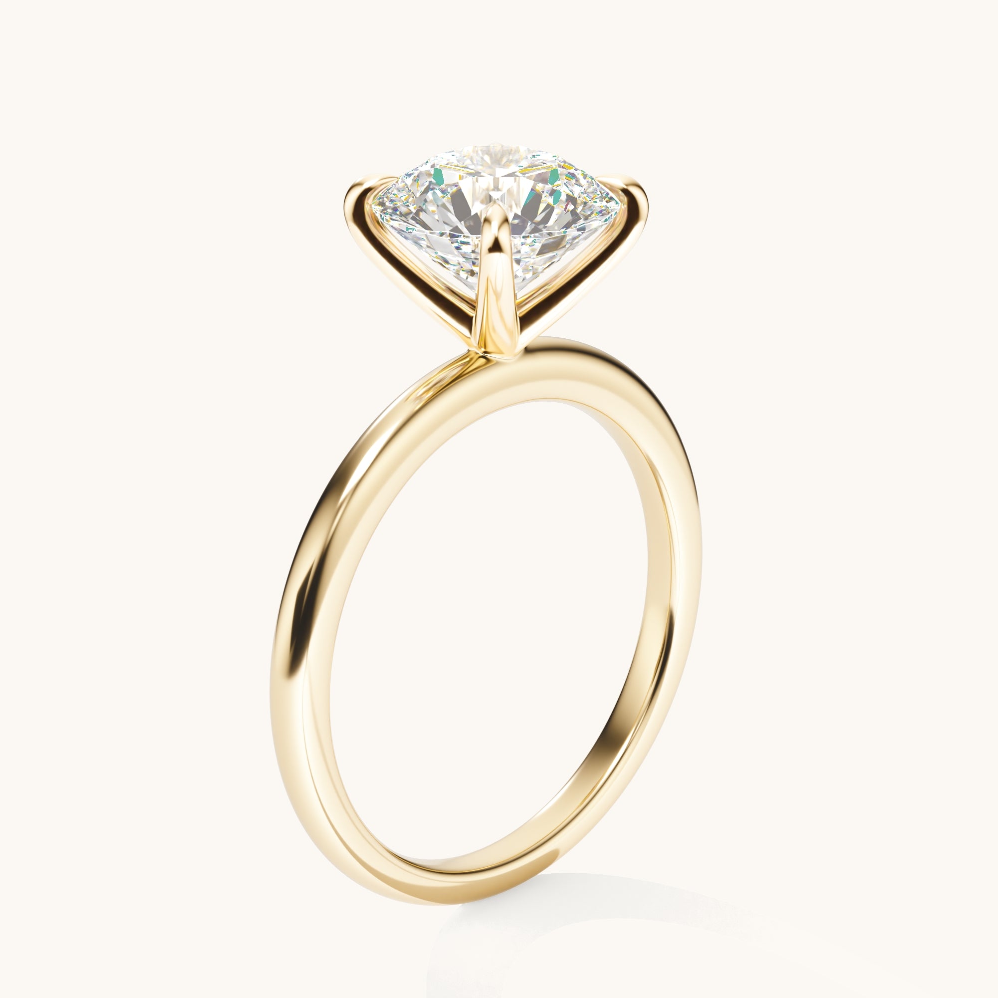 Round Lab Diamond Solitaire Engagement Ring