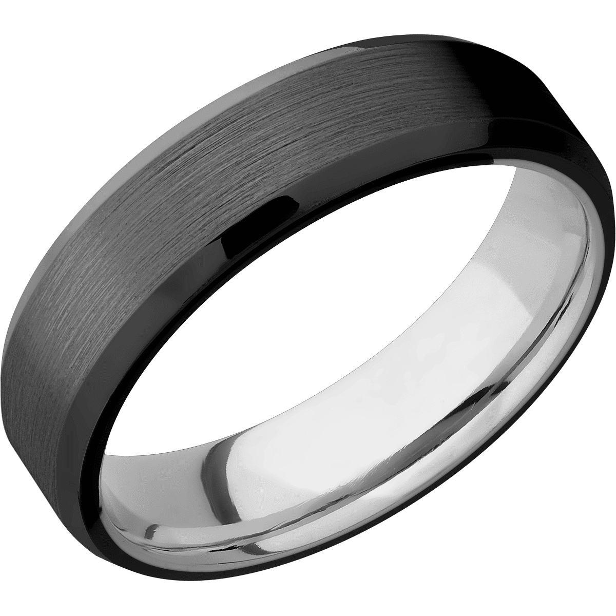 Zirconium + Satin , Polish Finish + Titanium - Happy Jewelers Fine Jewelry Lifetime Warranty