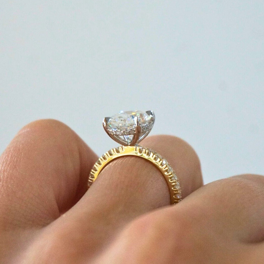 3.57 Carat Lab Oval Engagement Ring with Hidden Halo | Engagement Ring Wednesday - Happy Jewelers Fine Jewelry Lifetime Warranty