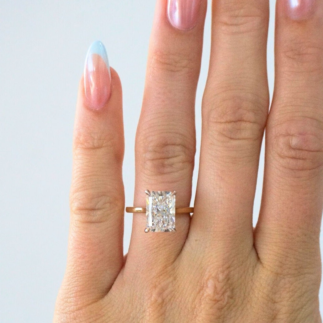 2.56 Carat Radiant Lab Engagement Ring with Hidden Halo | Engagement Ring Wednesday - Happy Jewelers Fine Jewelry Lifetime Warranty