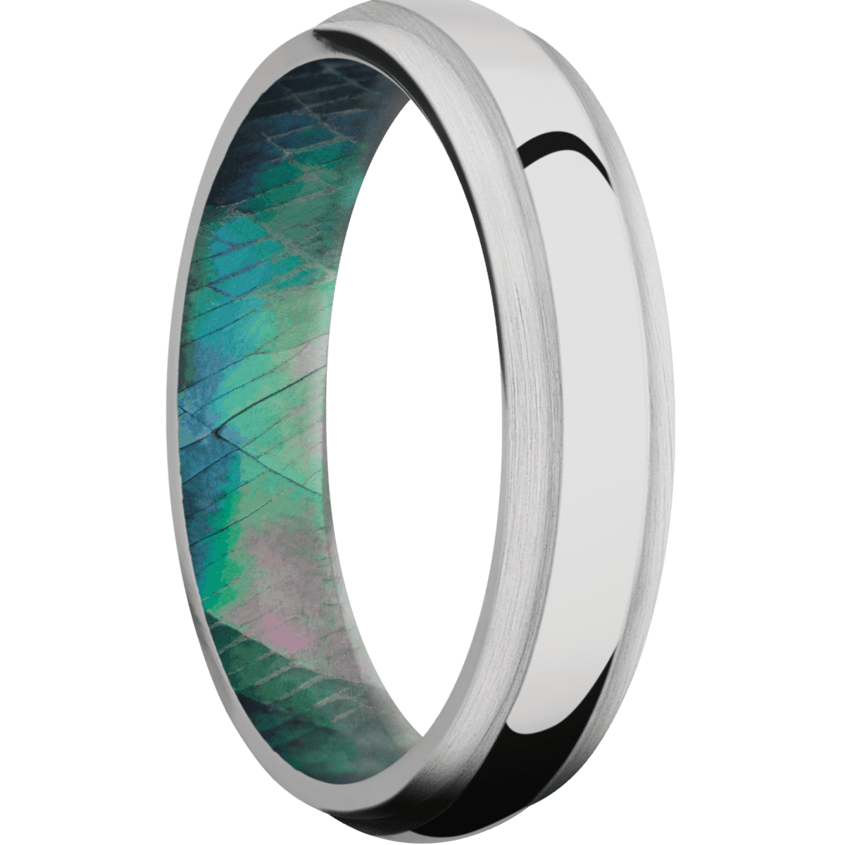 14K White Gold + Polish , Satin Finish + Black Mother of Pearl - Happy Jewelers Fine Jewelry Lifetime Warranty