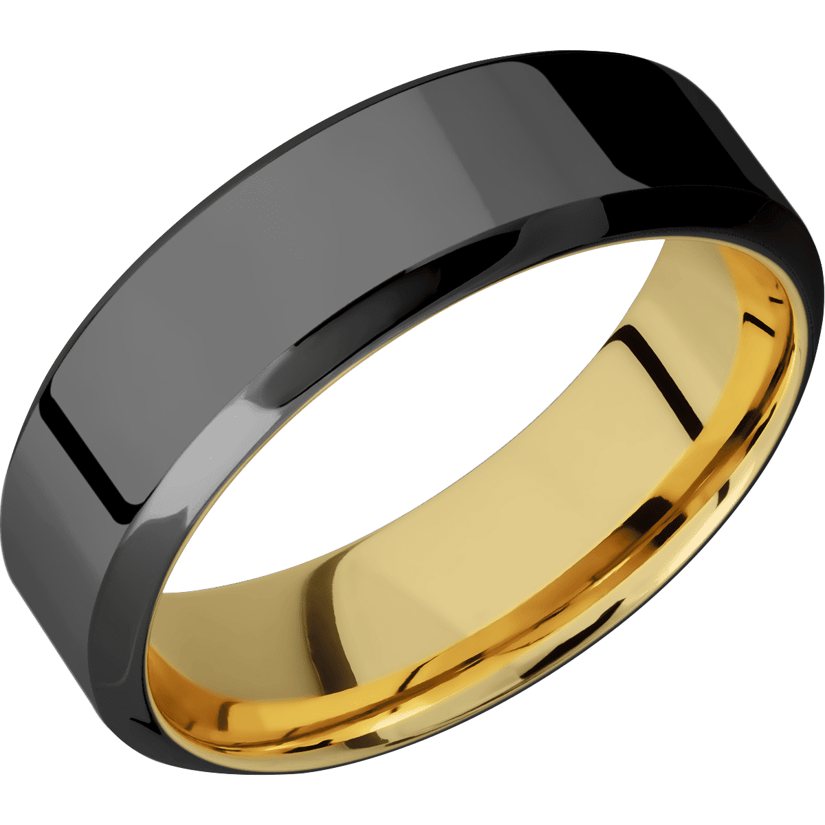 Zirconium + Polish , Polish Finish + 14K Yellow Gold - Happy Jewelers Fine Jewelry Lifetime Warranty
