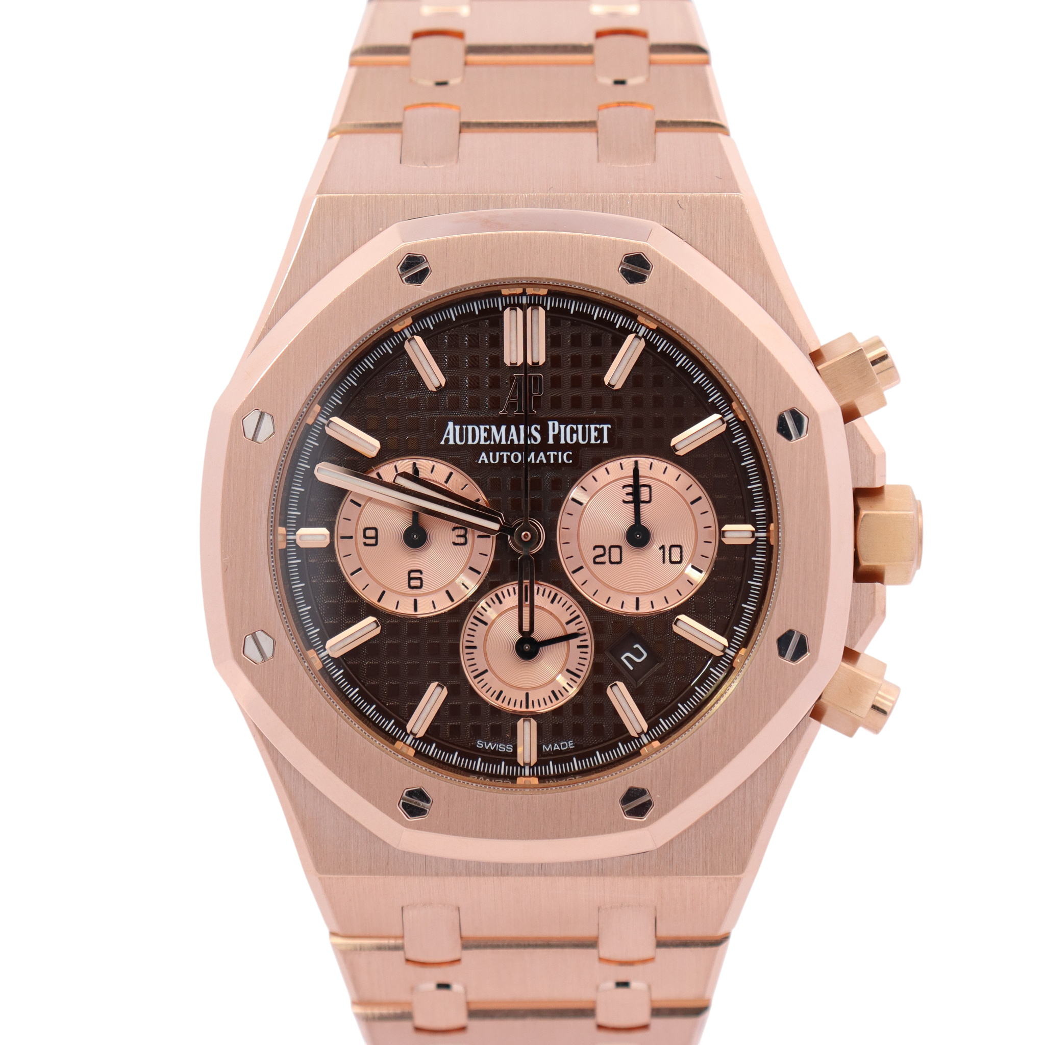 Audemars Piguet Royal Oak 41mm Chocolate Chronograph Dial Watch Ref# 26331OR.OO.1220OR.02 - Happy Jewelers Fine Jewelry Lifetime Warranty