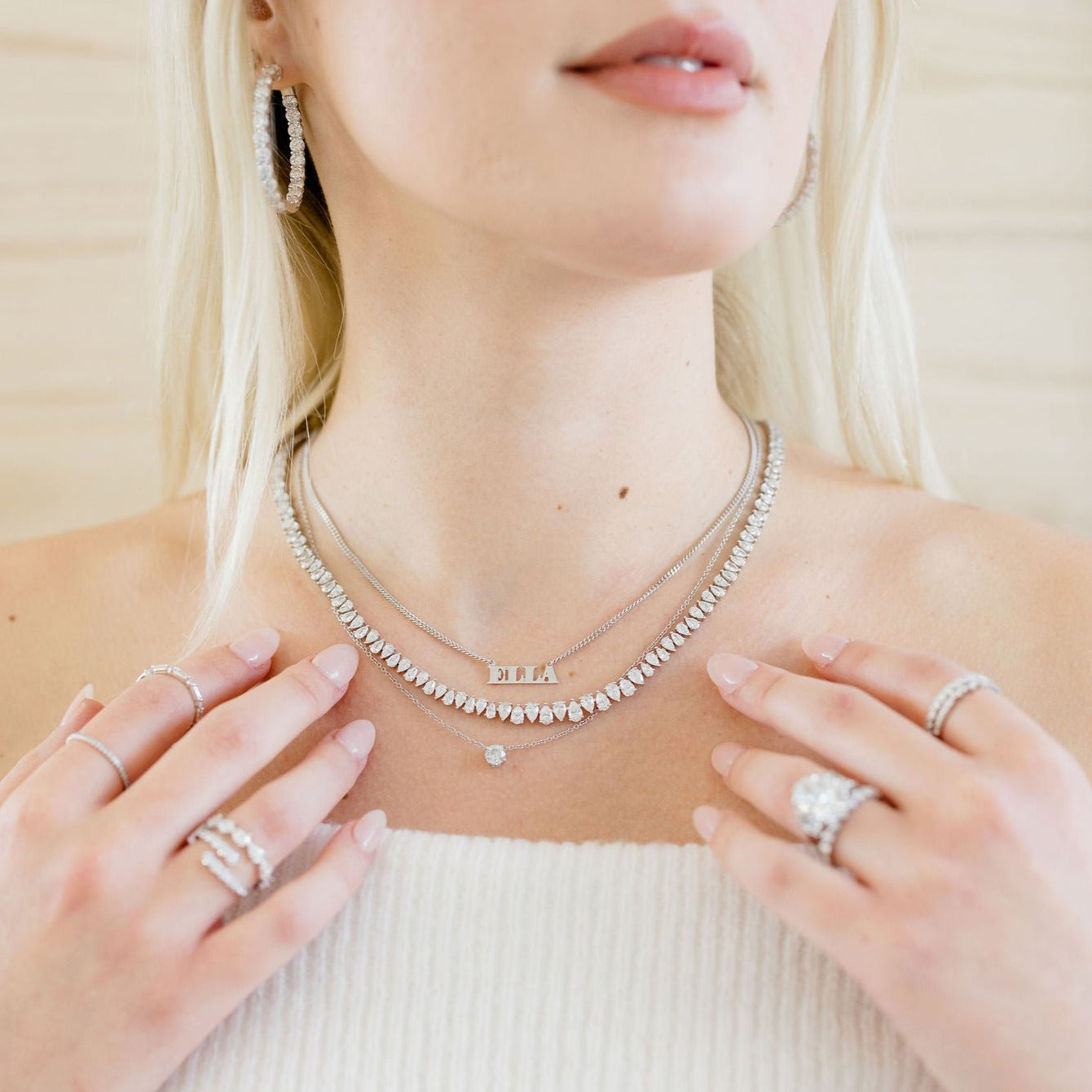 Small Block Name Necklace w/ Curb Chain - Happy Jewelers Fine Jewelry Lifetime Warranty