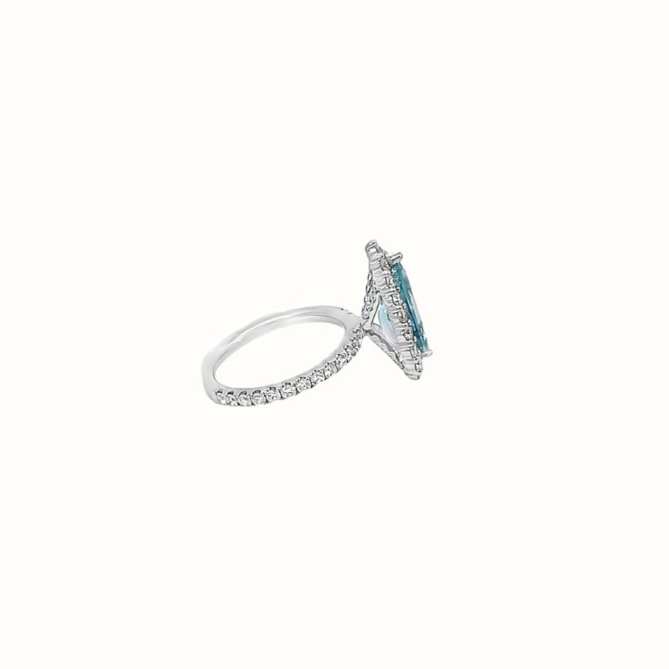 Pear Aquamarine and Diamond Ring - Happy Jewelers Fine Jewelry Lifetime Warranty
