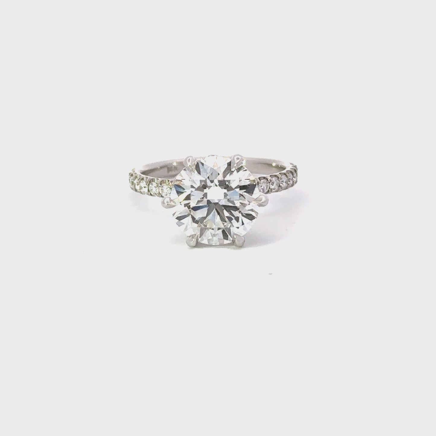 Load and play video in Gallery viewer, 3.27 Carat Lab Round Engagement Ring | Engagement Ring Wednesday
