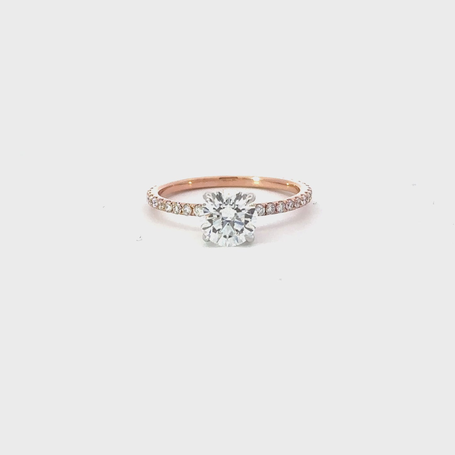 Load and play video in Gallery viewer, 1.06 Carat Lab Round Engagement Ring with Signature Setting | Engagement Ring Wednesday
