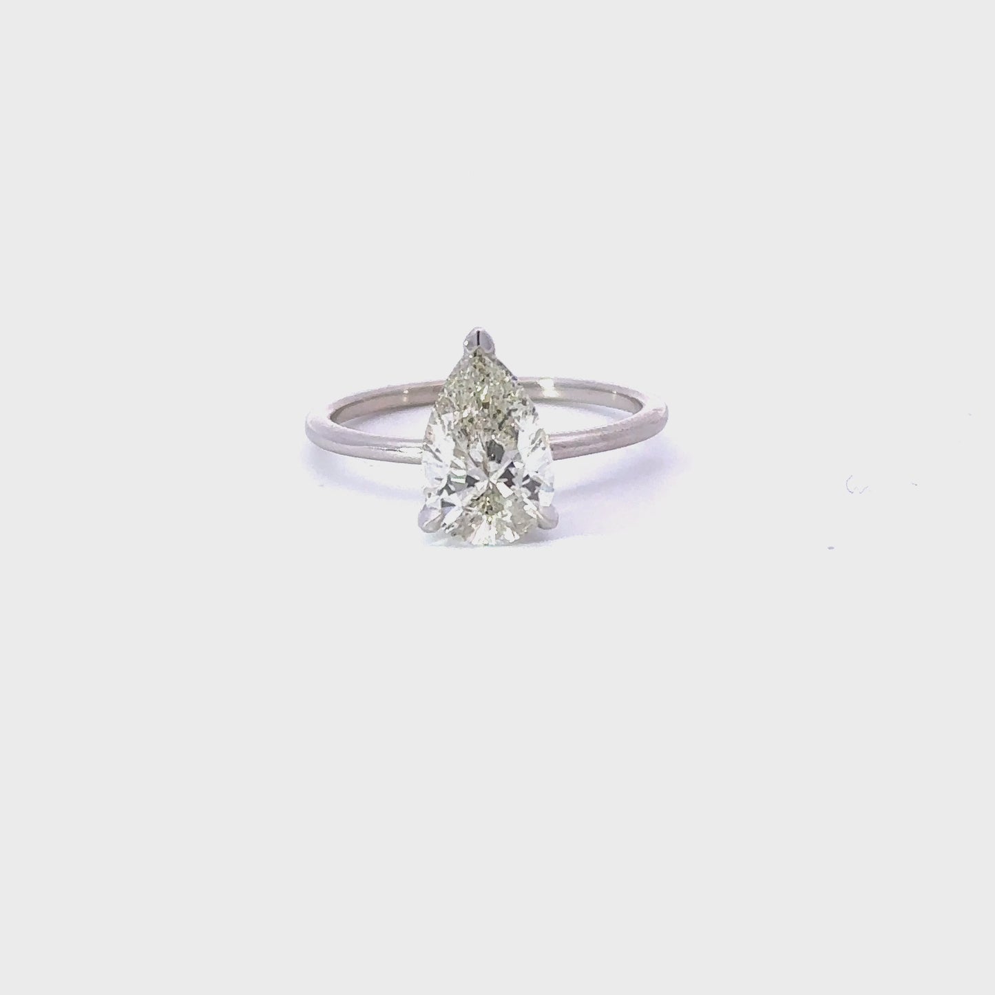 2.01 Carat Pear Natural Diamond Engagement Ring
