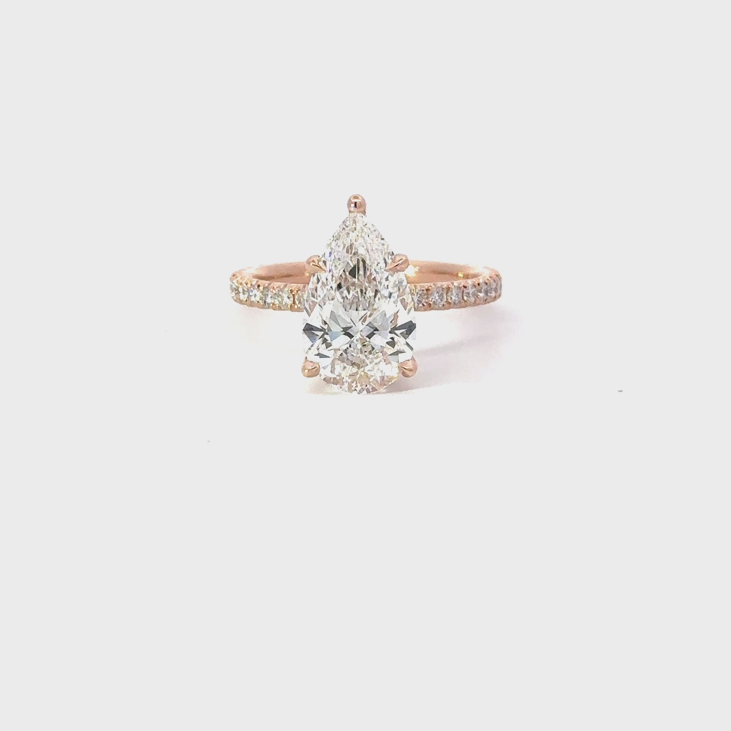 Load and play video in Gallery viewer, 3.08 Carat Pear Lab Grown Diamond Engagement Ring | Engagement Ring Wednesday
