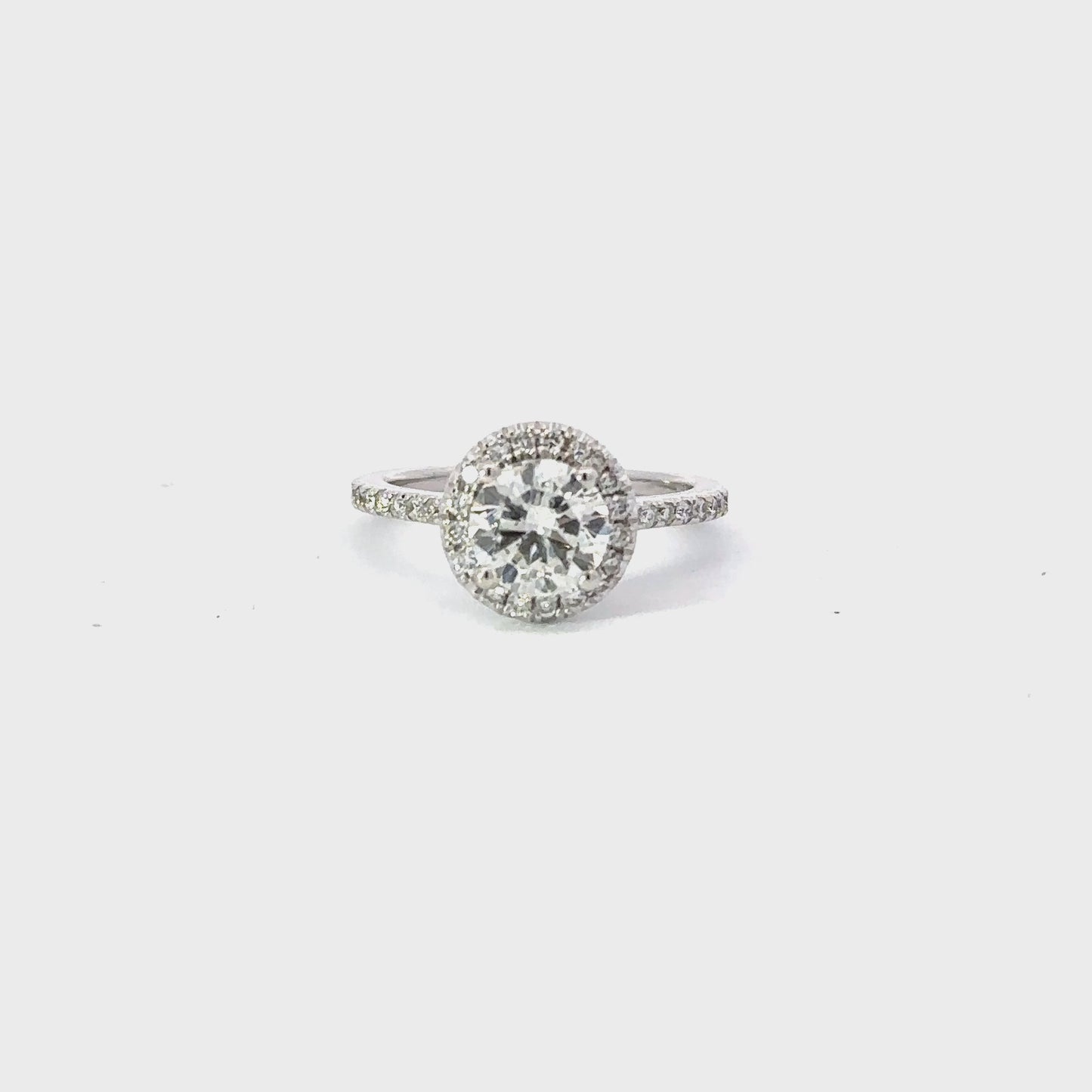 1.00 Carat Natural Round Engagement Ring with Halo | Engagement Ring Wednesday