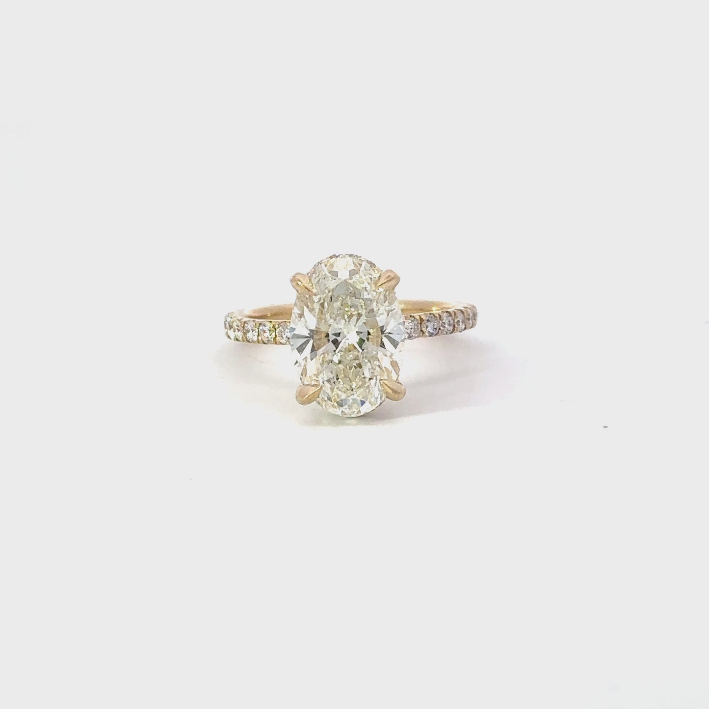 3.01 Carat Natural Oval Engagement Ring with Signature Setting