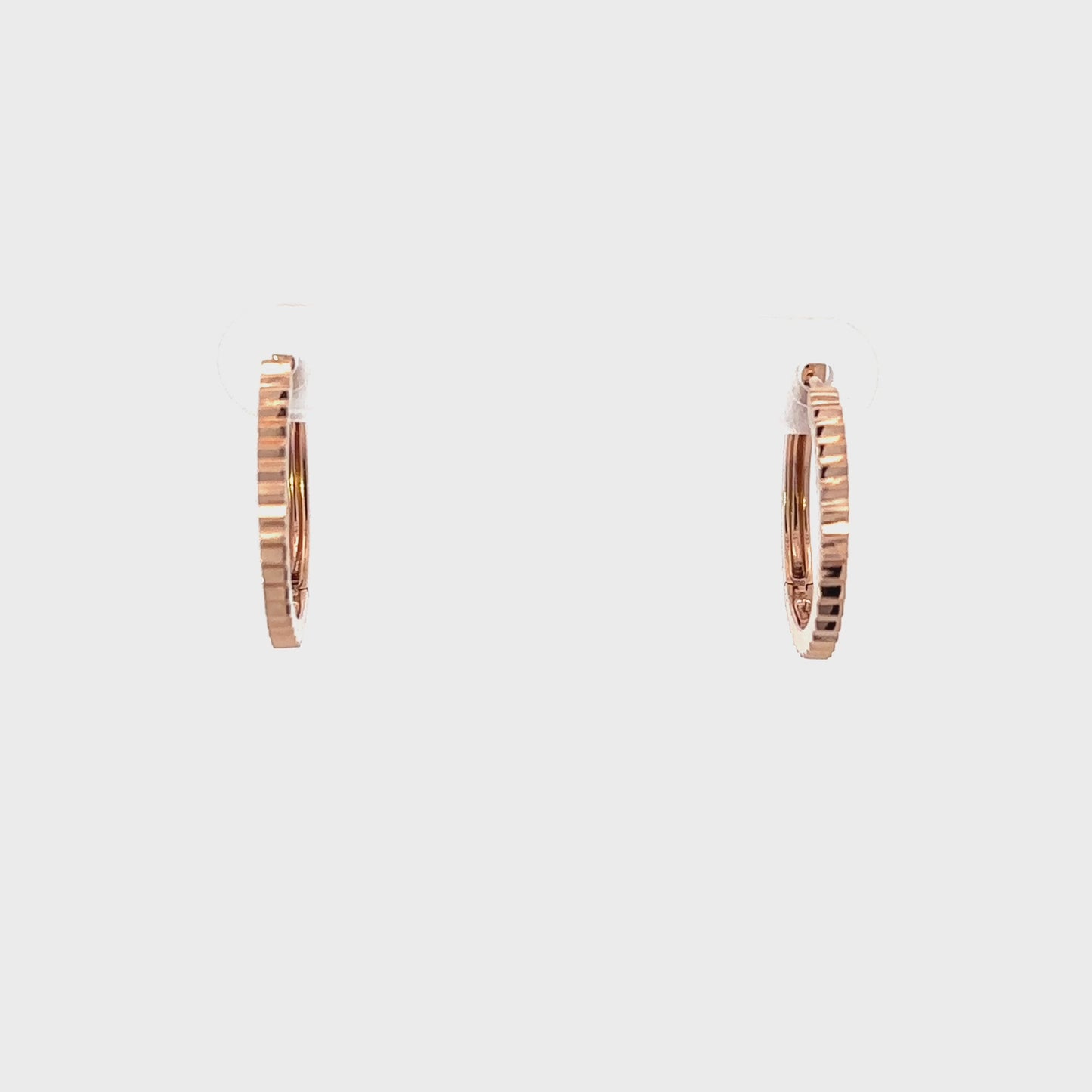 Solid Gold Fluted Hoops