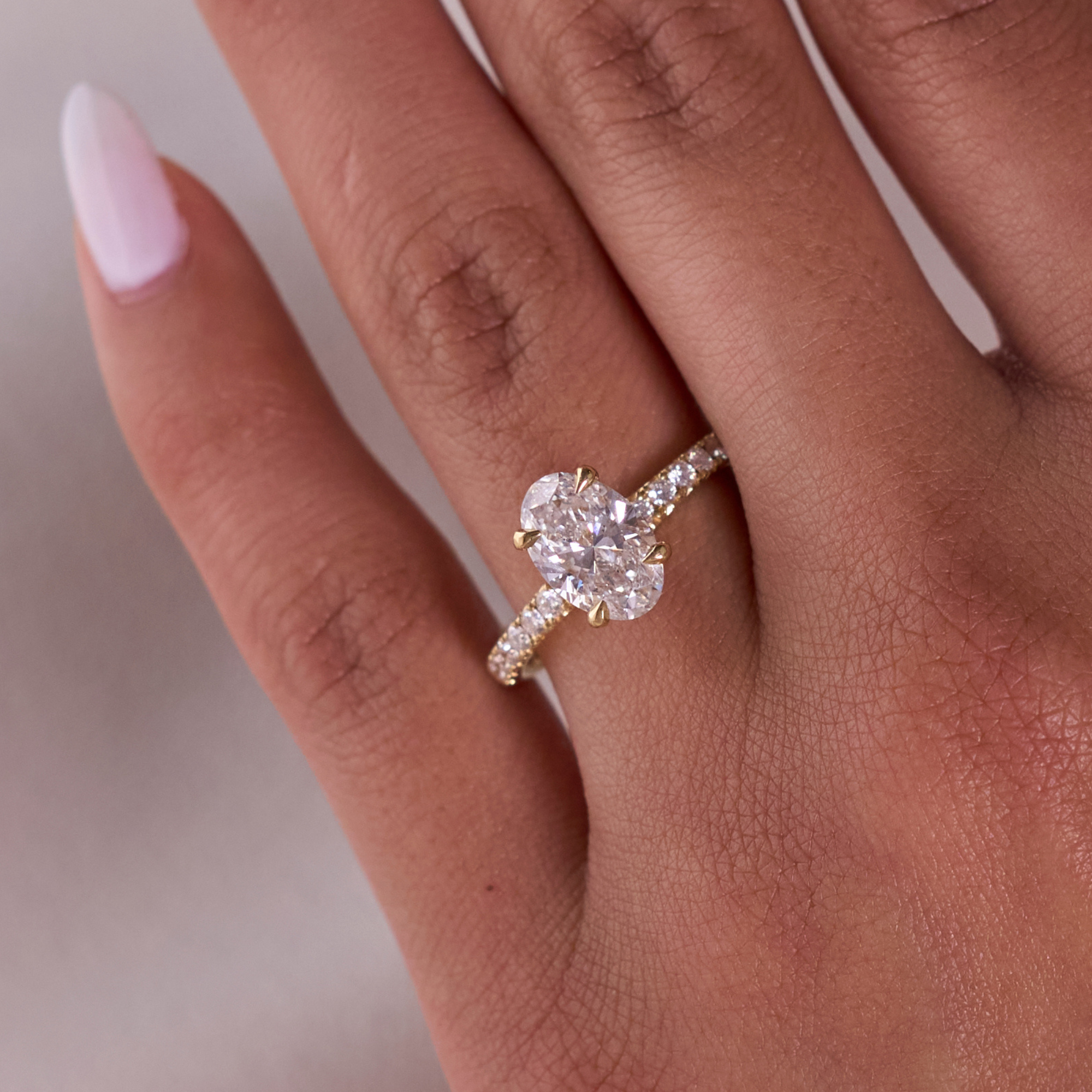 1.52 Oval Lab Diamond Engagement Ring with Double Hidden Halo - Happy Jewelers Fine Jewelry Lifetime Warranty