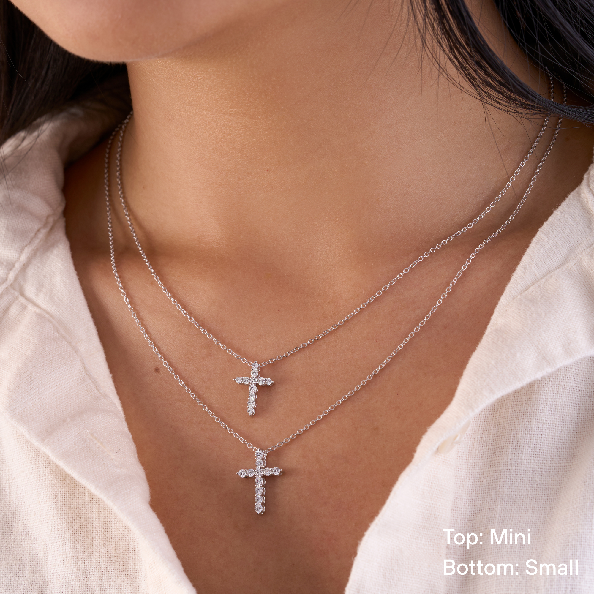 Classic Lab Diamond Cross Necklace - Happy Jewelers Fine Jewelry Lifetime Warranty
