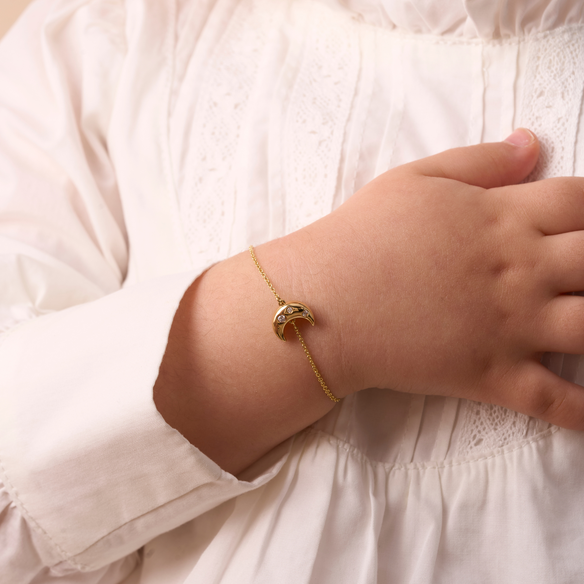 Kid's Diamond Bubble Moon Bracelet - Happy Jewelers Fine Jewelry Lifetime Warranty