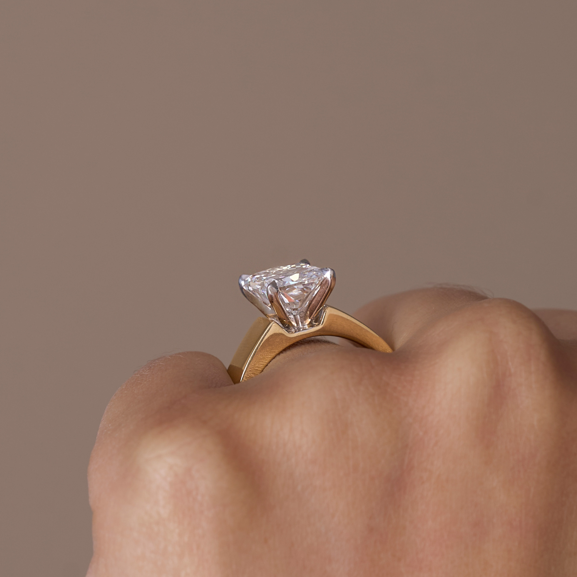 3.52 Cushion Lab Diamond Engagement Ring