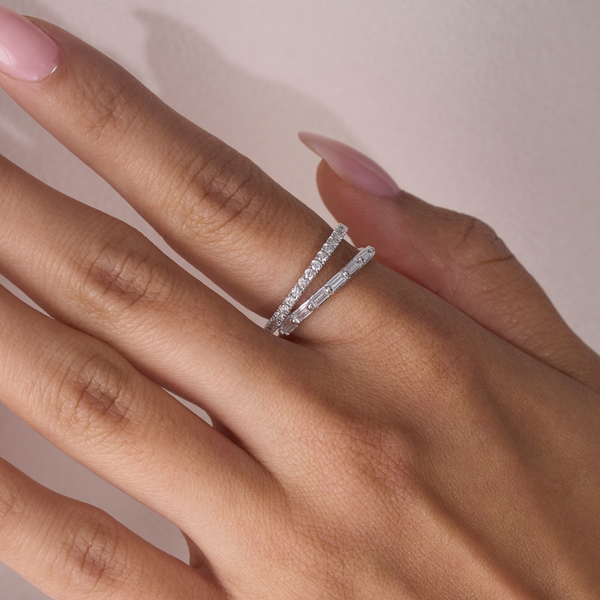 Angled Diamond Wrap Ring